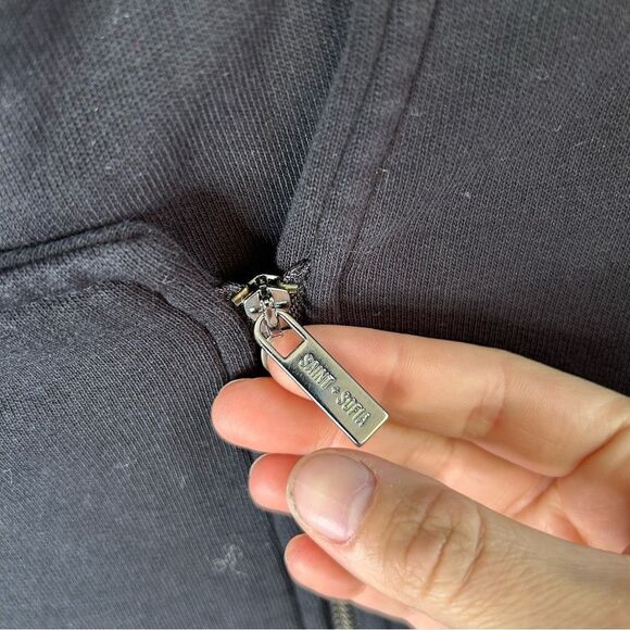 Saint and Sofia Organic Cotton Biker Jacket - Black size 12 - Picture 9 of 16